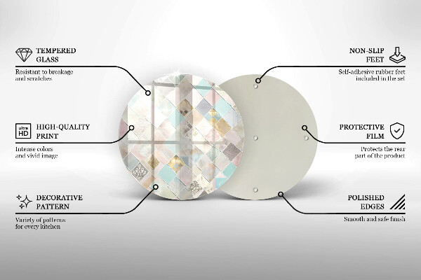 Glas Herdabdeckplatte Pastellkomposition