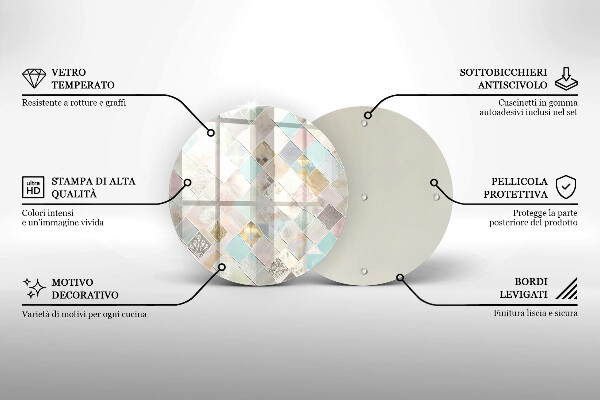 Glas Herdabdeckplatte Pastellkomposition