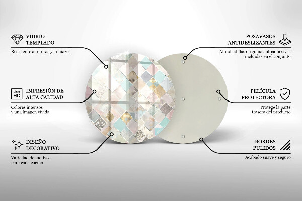 Glas Herdabdeckplatte Pastellkomposition