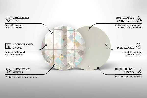 Glas Herdabdeckplatte Pastellkomposition
