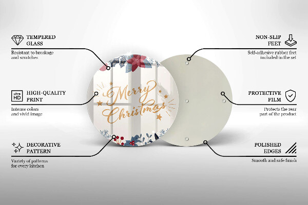 Glas Herdabdeckplatte Merry Christmas