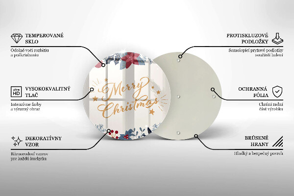 Glas Herdabdeckplatte Merry Christmas