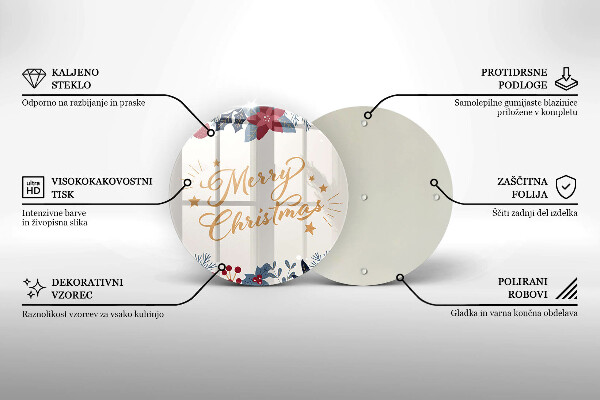 Glas Herdabdeckplatte Merry Christmas