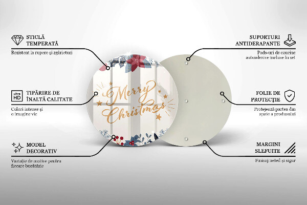 Glas Herdabdeckplatte Merry Christmas