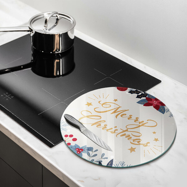 Glas Herdabdeckplatte Merry Christmas