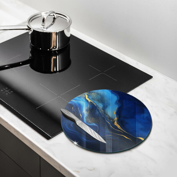 Glas Herdabdeckplatte Kobalt-Abstraktion