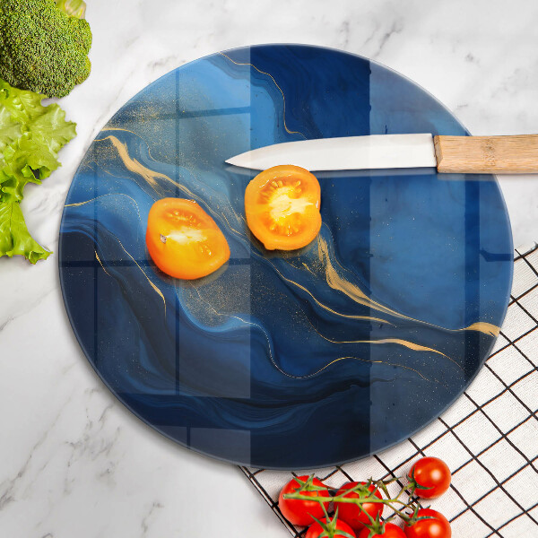 Glas Herdabdeckplatte Kobalt-Abstraktion