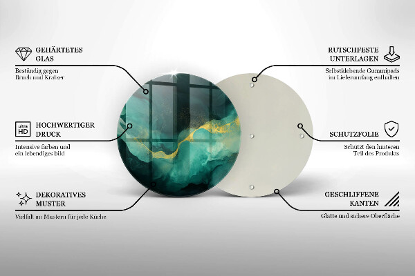 Glas Herdabdeckplatte Flaschengrün