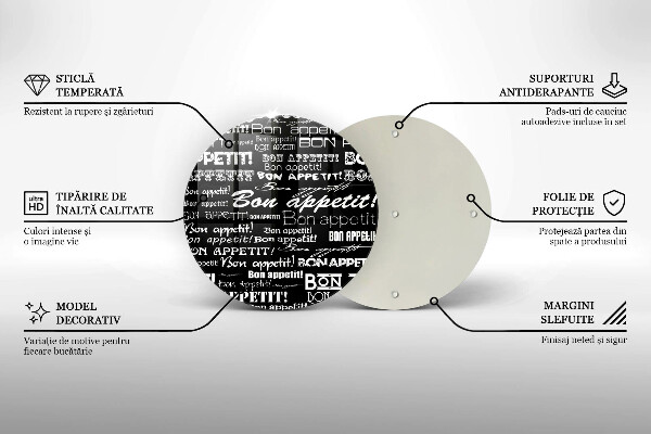 Glas Herdabdeckplatte Küchenuntertitel Bon appetit