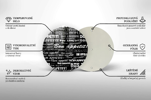 Glas Herdabdeckplatte Küchenuntertitel Bon appetit