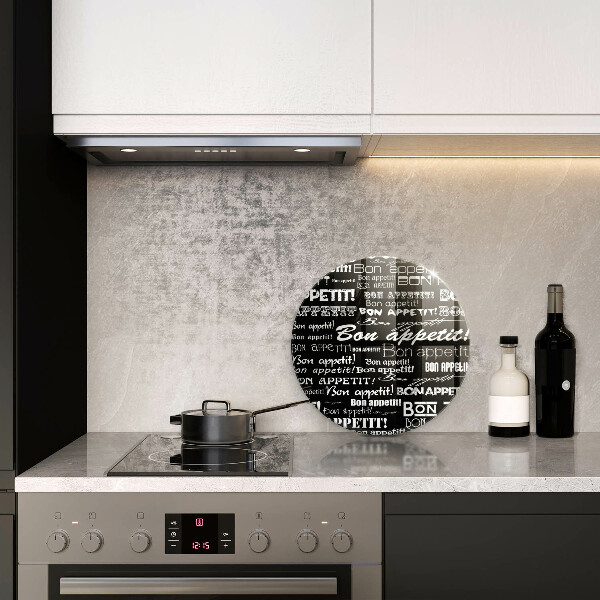Glas Herdabdeckplatte Küchenuntertitel Bon appetit