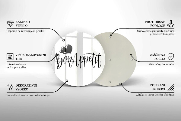 Glas Herdabdeckplatte Inschrift Bon Appetit