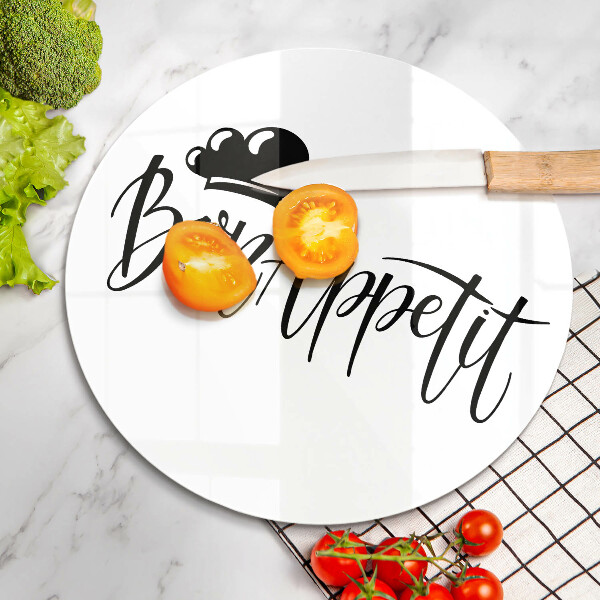 Glas Herdabdeckplatte Inschrift Bon Appetit