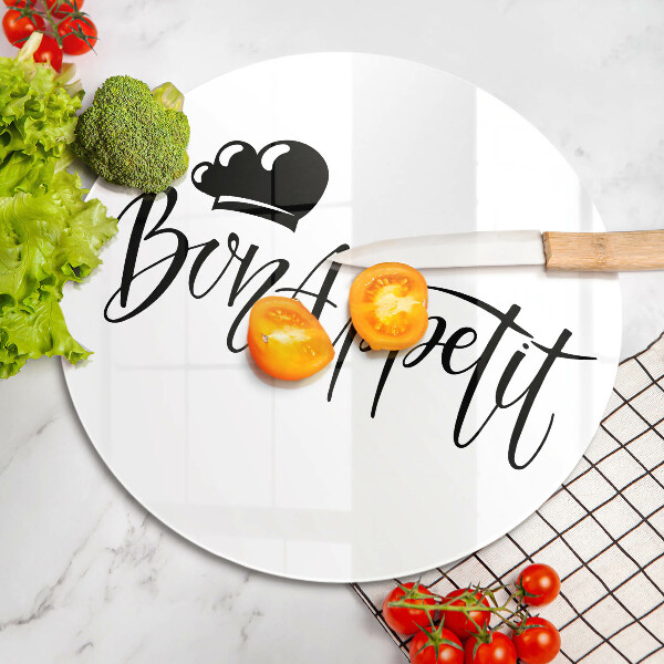 Glas Herdabdeckplatte Inschrift Bon Appetit