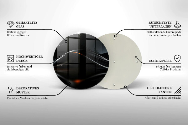Glas Herdabdeckplatte Abstraktes 3D-Design