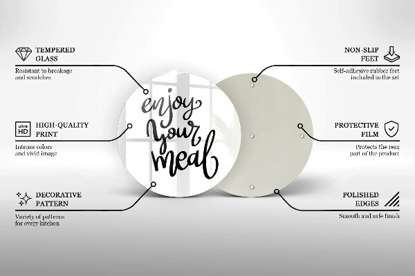 Glas Herdabdeckplatte Enjoy your meal