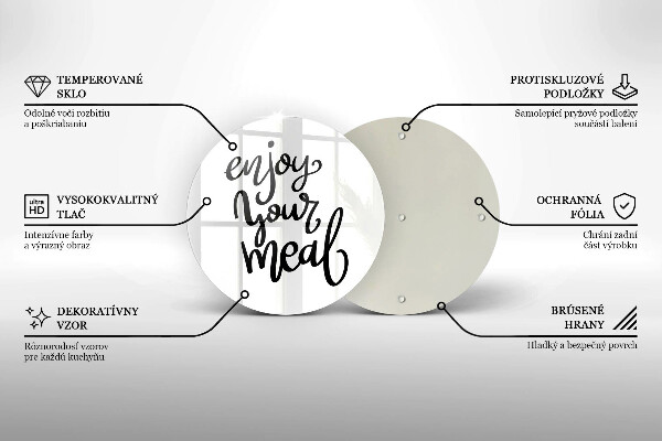 Glas Herdabdeckplatte Enjoy your meal