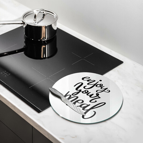 Glas Herdabdeckplatte Enjoy your meal