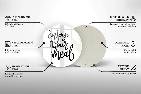 Glas Herdabdeckplatte Enjoy your meal