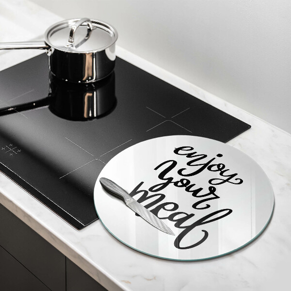 Glas Herdabdeckplatte Enjoy your meal