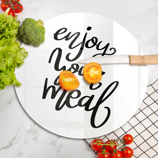 Glas Herdabdeckplatte Enjoy your meal