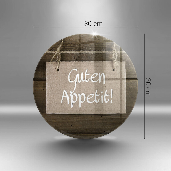 Glas Herdabdeckplatte Inschrift Guten Apetit auf Tafeln