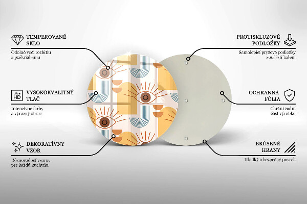 Glas Herdabdeckplatte Boho-Augenmuster