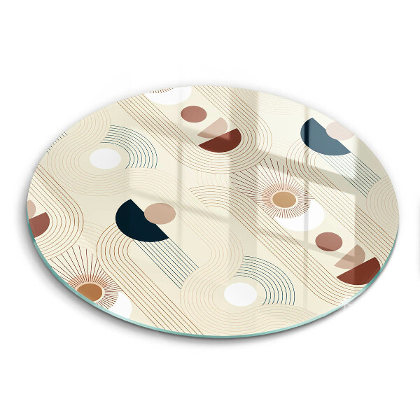 Glas Herdabdeckplatte Boho-Geometrieformen
