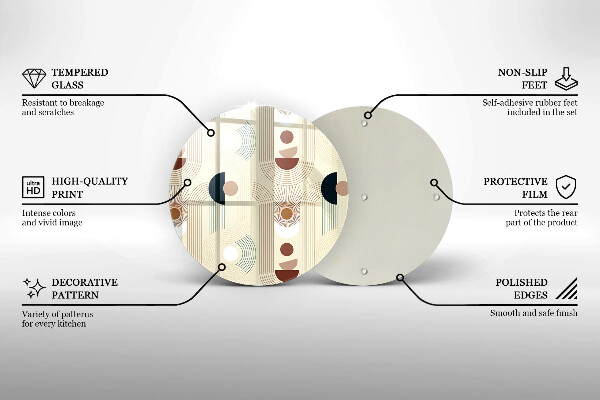 Glas Herdabdeckplatte Boho-Geometrieformen