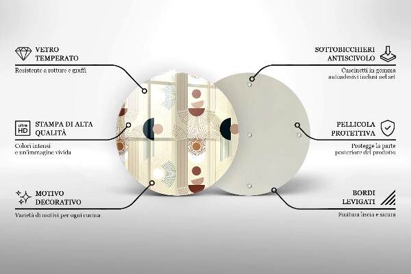 Glas Herdabdeckplatte Boho-Geometrieformen