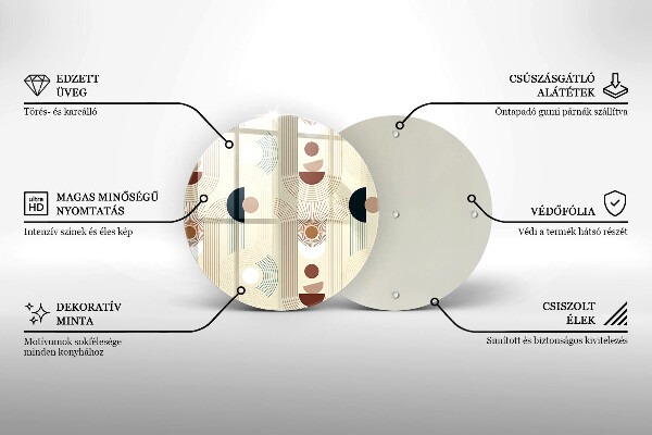 Glas Herdabdeckplatte Boho-Geometrieformen
