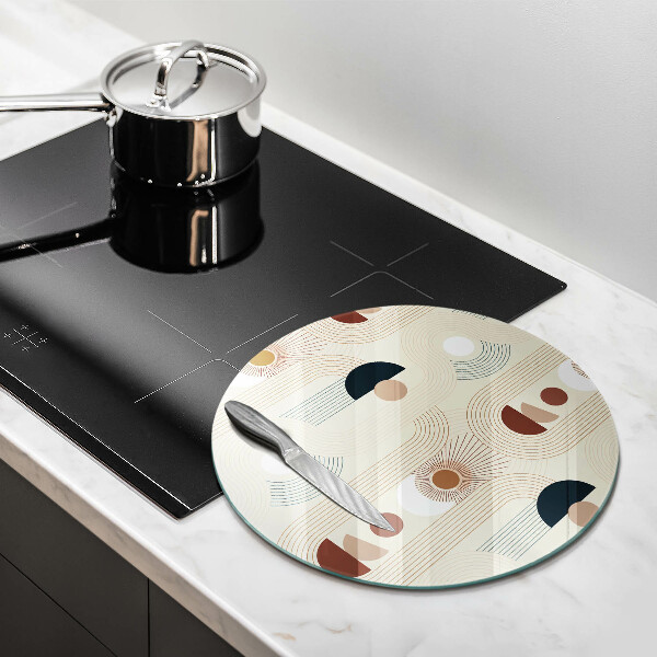 Glas Herdabdeckplatte Boho-Geometrieformen