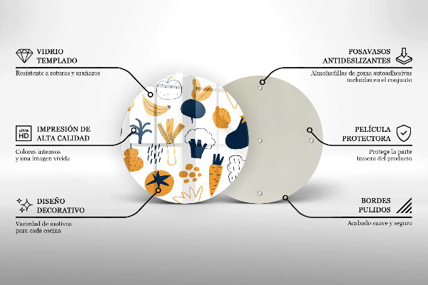 Glas Herdabdeckplatte Lebensmittelillustration