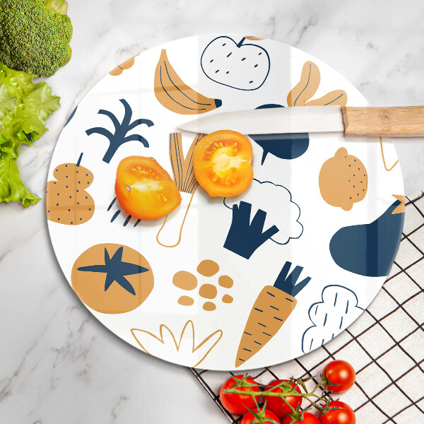 Glas Herdabdeckplatte Lebensmittelillustration