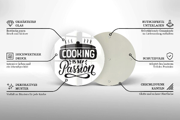 Glas Herdabdeckplatte Kochen ist meine Leidenschaft