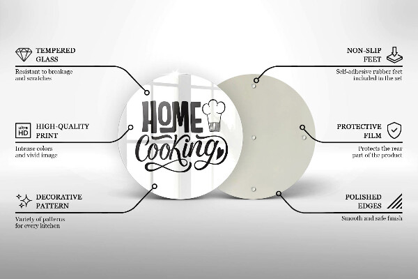 Glas Herdabdeckplatte Home cooking