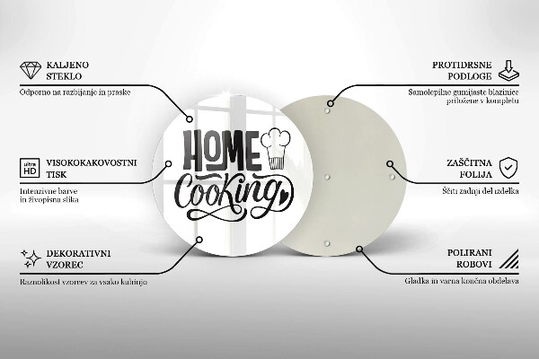 Glas Herdabdeckplatte Home cooking