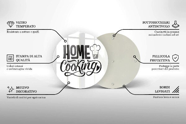 Glas Herdabdeckplatte Home cooking