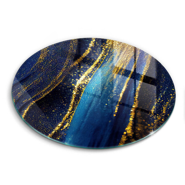 Glas Herdabdeckplatte Marineblaue Abstraktion