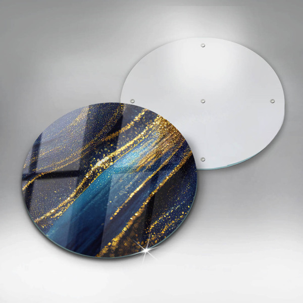 Glas Herdabdeckplatte Marineblaue Abstraktion
