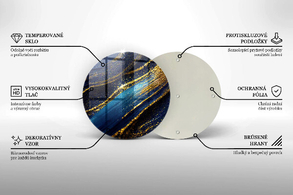 Glas Herdabdeckplatte Marineblaue Abstraktion