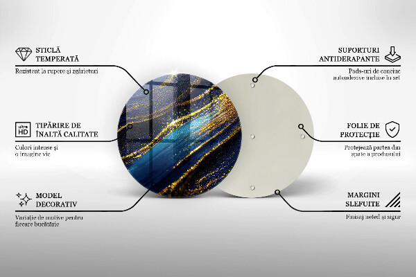 Glas Herdabdeckplatte Marineblaue Abstraktion