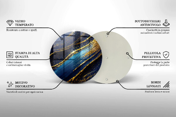 Glas Herdabdeckplatte Marineblaue Abstraktion