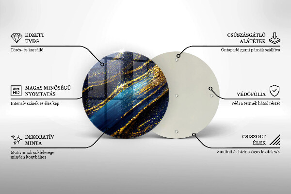 Glas Herdabdeckplatte Marineblaue Abstraktion