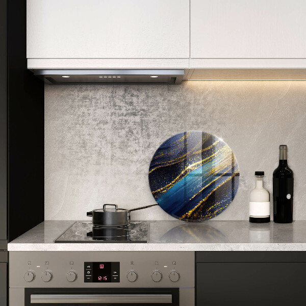 Glas Herdabdeckplatte Marineblaue Abstraktion