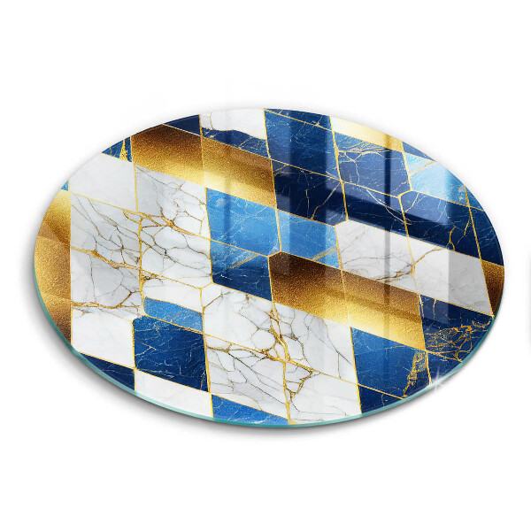Glas Herdabdeckplatte Goldene Marmorrauten