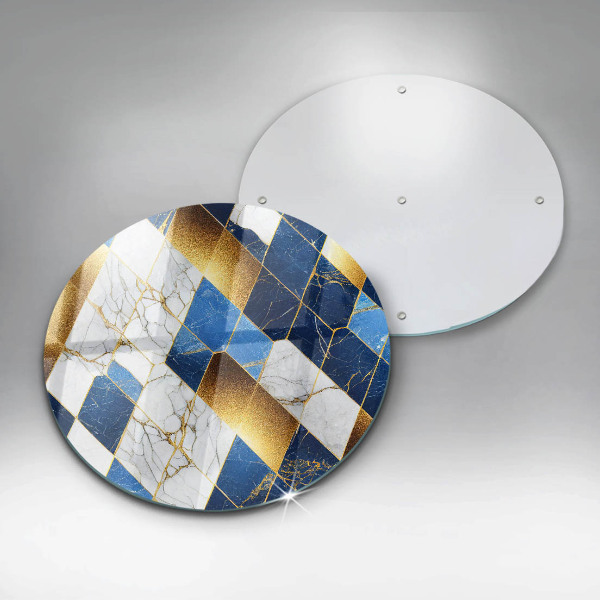 Glas Herdabdeckplatte Goldene Marmorrauten