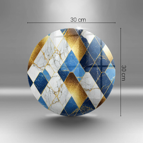 Glas Herdabdeckplatte Goldene Marmorrauten