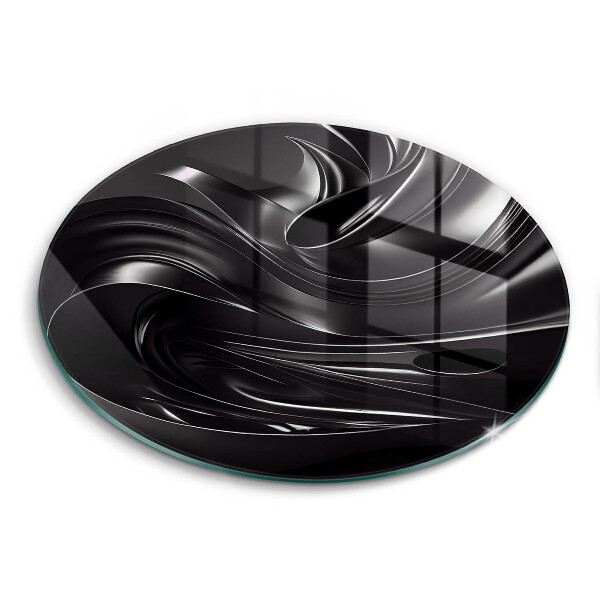 Glas Herdabdeckplatte Abstrakte schwarze Masse