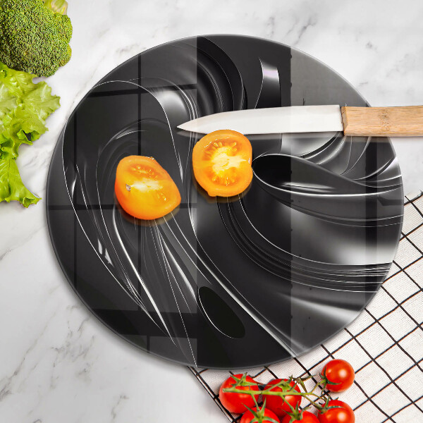 Glas Herdabdeckplatte Abstrakte schwarze Masse